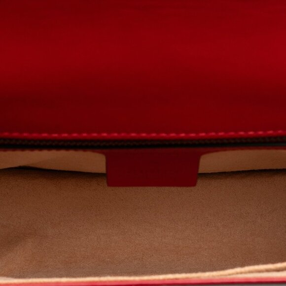 GUCCI Red Leather Shoulder Bag - Picture 5 of 9